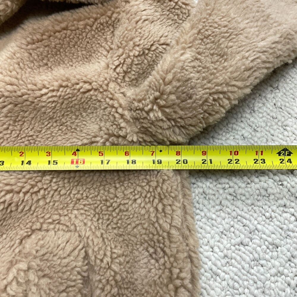 Boohoo Coat Womens 4 Brown Sherpa Jacket Full Zip Pockets Lined Polyester Soft - Picture 5 of 10